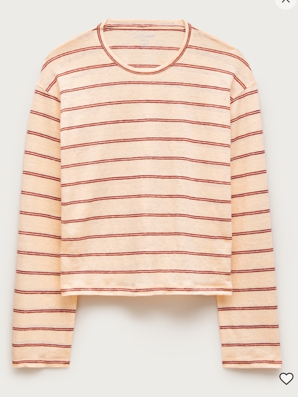 J. Crew NWT — New relaxed linen long sleeve t-shirt in stripe